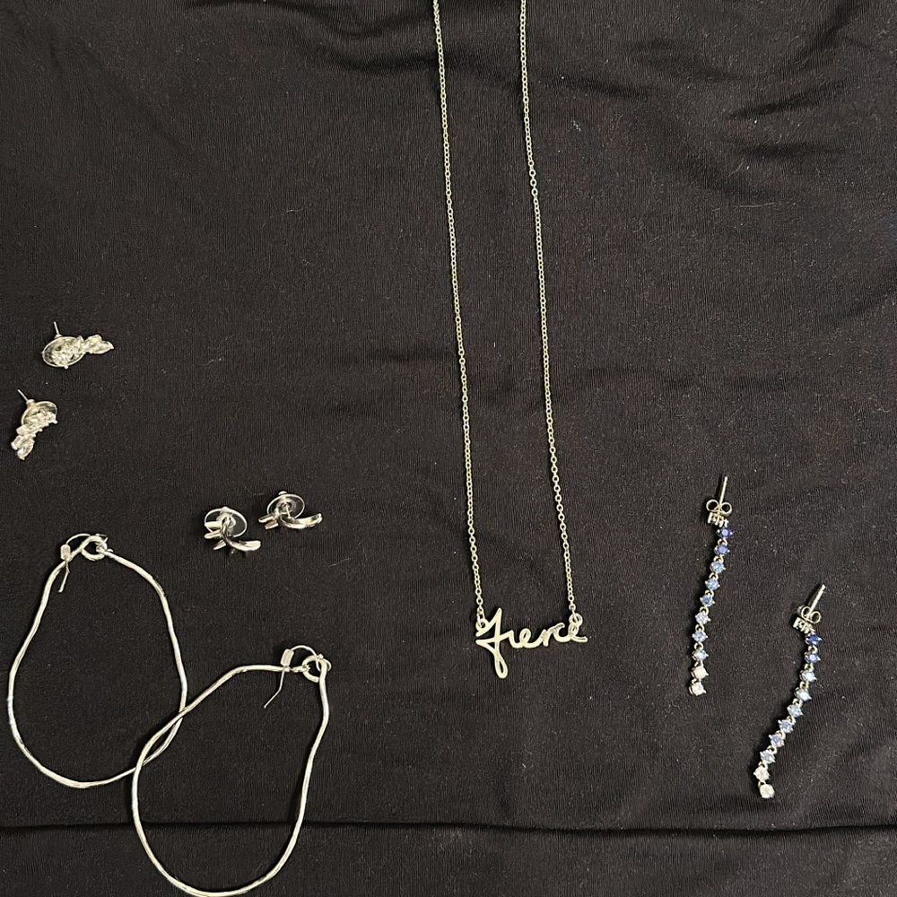 Silver Necklace and Earring Set